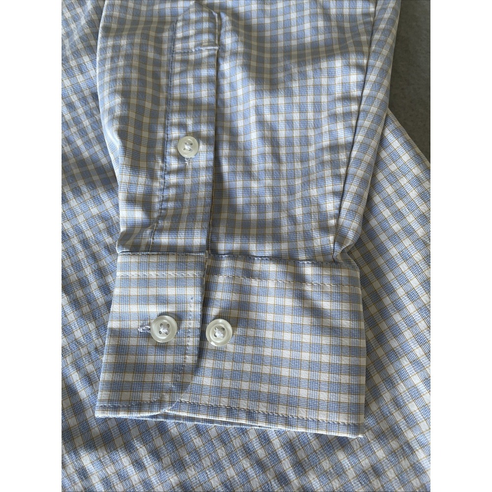 J. M. Haggar Mens Dress Shirt 16 1/2-34/33 Slim Fit Performance Gingham Check - Picture 8 of 12